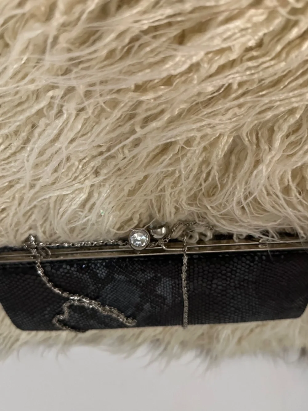 Chic Dark Charcoal Gray Snakeskin Print Evening Clutch Bag - Elegant Party Purse
